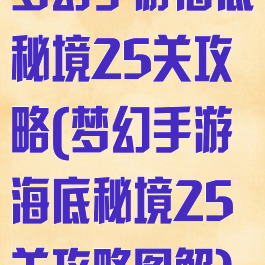 梦幻手游海底秘境25关攻略(梦幻手游海底秘境25关攻略图解)