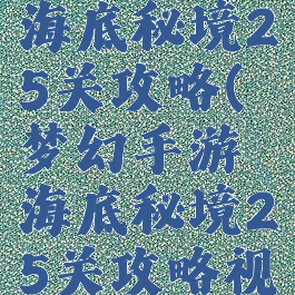 梦幻手游海底秘境25关攻略(梦幻手游海底秘境25关攻略视频)