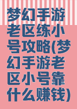 梦幻手游老区练小号攻略(梦幻手游老区小号靠什么赚钱)