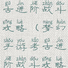 梦幻手游考古进阶战斗攻略(梦幻手游考古进阶战斗攻略图)