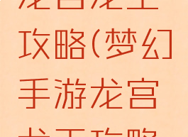 梦幻手游龙宫龙王攻略(梦幻手游龙宫龙王攻略视频)