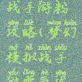 梦幻模拟战手游粉攻略(梦幻模拟战手游零氪攻略)