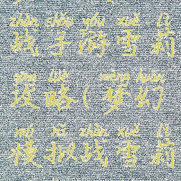 梦幻模拟战手游雪莉攻略(梦幻模拟战雪莉培养攻略)