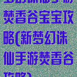 梦幻诛仙手游焚香谷宝宝攻略(新梦幻诛仙手游焚香谷攻略)