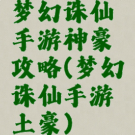 梦幻诛仙手游神豪攻略(梦幻诛仙手游土豪)