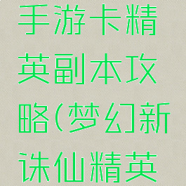 梦幻诛仙手游卡精英副本攻略(梦幻新诛仙精英副本)