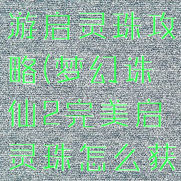 梦幻诛仙手游启灵珠攻略(梦幻诛仙2完美启灵珠怎么获得)