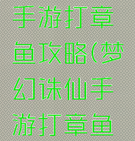 梦幻诛仙手游打章鱼攻略(梦幻诛仙手游打章鱼攻略技巧)