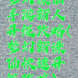 梦幻诛仙手游新人升级攻略(梦幻新诛仙快速升级攻略)