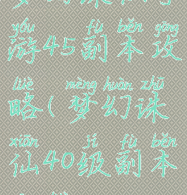 梦幻诛仙手游45副本攻略(梦幻诛仙40级副本攻略)