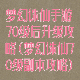 梦幻诛仙手游70级后升级攻略(梦幻诛仙70级副本攻略)