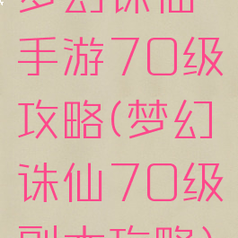 梦幻诛仙手游70级攻略(梦幻诛仙70级副本攻略)