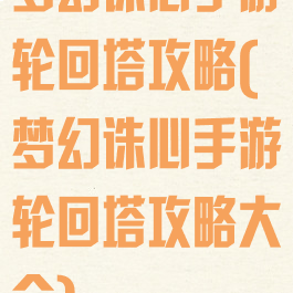 梦幻诛心手游轮回塔攻略(梦幻诛心手游轮回塔攻略大全)