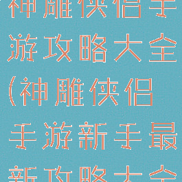 梦幻西游与神雕侠侣手游攻略大全(神雕侠侣手游新手最新攻略大全)