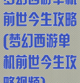 梦幻西游单机前世今生攻略(梦幻西游单机前世今生攻略视频)