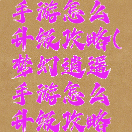 梦幻逍遥手游怎么升级攻略(梦幻逍遥手游怎么升级攻略大全)