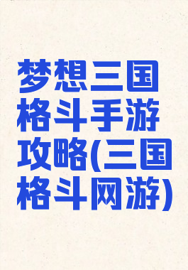 梦想三国格斗手游攻略(三国格斗网游)