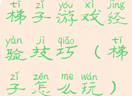 梯子游戏经验技巧(梯子怎么玩)