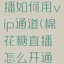 棉花糖直播如何用vip通道(棉花糖直播怎么开通直播)