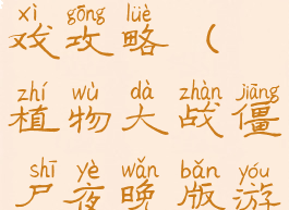 植物大战僵尸夜晚版游戏攻略(植物大战僵尸夜晚版游戏攻略视频)