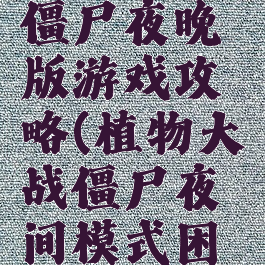植物大战僵尸夜晚版游戏攻略(植物大战僵尸夜间模式困难版)