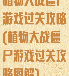 植物大战僵尸游戏过关攻略(植物大战僵尸游戏过关攻略图解)
