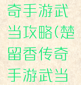 楚留香传奇手游武当攻略(楚留香传奇手游武当攻略图)