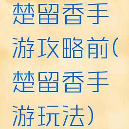 楚留香手游攻略前(楚留香手游玩法)