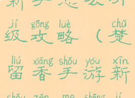 楚留香手游新手怎么升级攻略(楚留香手游新手怎么升级攻略视频)