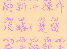 楚留香手游新手操作攻略(楚留香手游新手操作攻略)