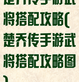 楚乔传手游武将搭配攻略(楚乔传手游武将搭配攻略图)