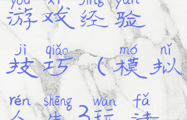 模拟人生3游戏经验技巧(模拟人生3玩法攻略)