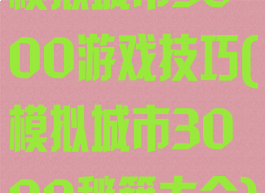 模拟城市3000游戏技巧(模拟城市3000秘籍大全)