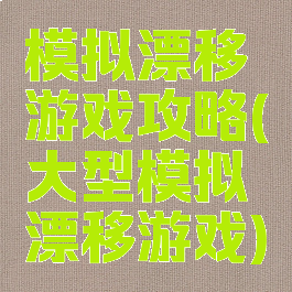 模拟漂移游戏攻略(大型模拟漂移游戏)