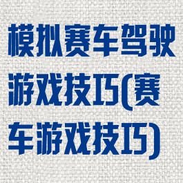 模拟赛车驾驶游戏技巧(赛车游戏技巧)