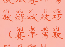 模拟赛车驾驶游戏技巧(赛车驾驶模拟攻略)