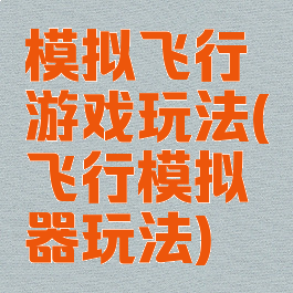 模拟飞行游戏玩法(飞行模拟器玩法)