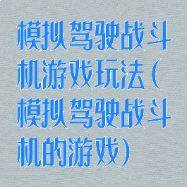 模拟驾驶战斗机游戏玩法(模拟驾驶战斗机的游戏)