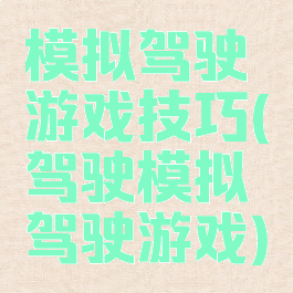 模拟驾驶游戏技巧(驾驶模拟驾驶游戏)