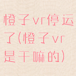 橙子vr停运了(橙子vr是干嘛的)