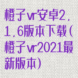 橙子vr安卓2.1.6版本下载(橙子vr2021最新版本)