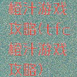 橙汁游戏攻略(tfc橙汁游戏攻略)