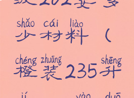 橙装235升级262要多少材料(橙装235升级262要多少材料)
