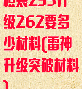 橙装235升级262要多少材料(雷神升级突破材料)