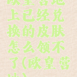 欧皇营地上已经兑换的皮肤怎么领不了(欧皇营地)