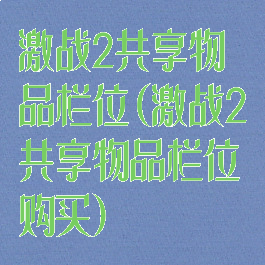 激战2共享物品栏位(激战2共享物品栏位购买)