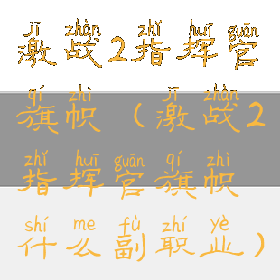 激战2指挥官旗帜(激战2指挥官旗帜什么副职业)