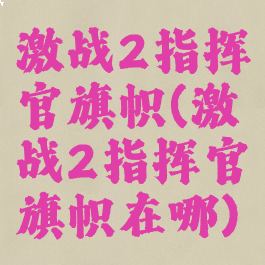 激战2指挥官旗帜(激战2指挥官旗帜在哪)