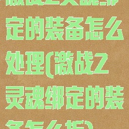 激战2灵魂绑定的装备怎么处理(激战2灵魂绑定的装备怎么拆)