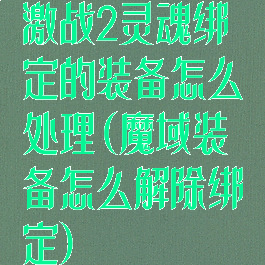 激战2灵魂绑定的装备怎么处理(魔域装备怎么解除绑定)